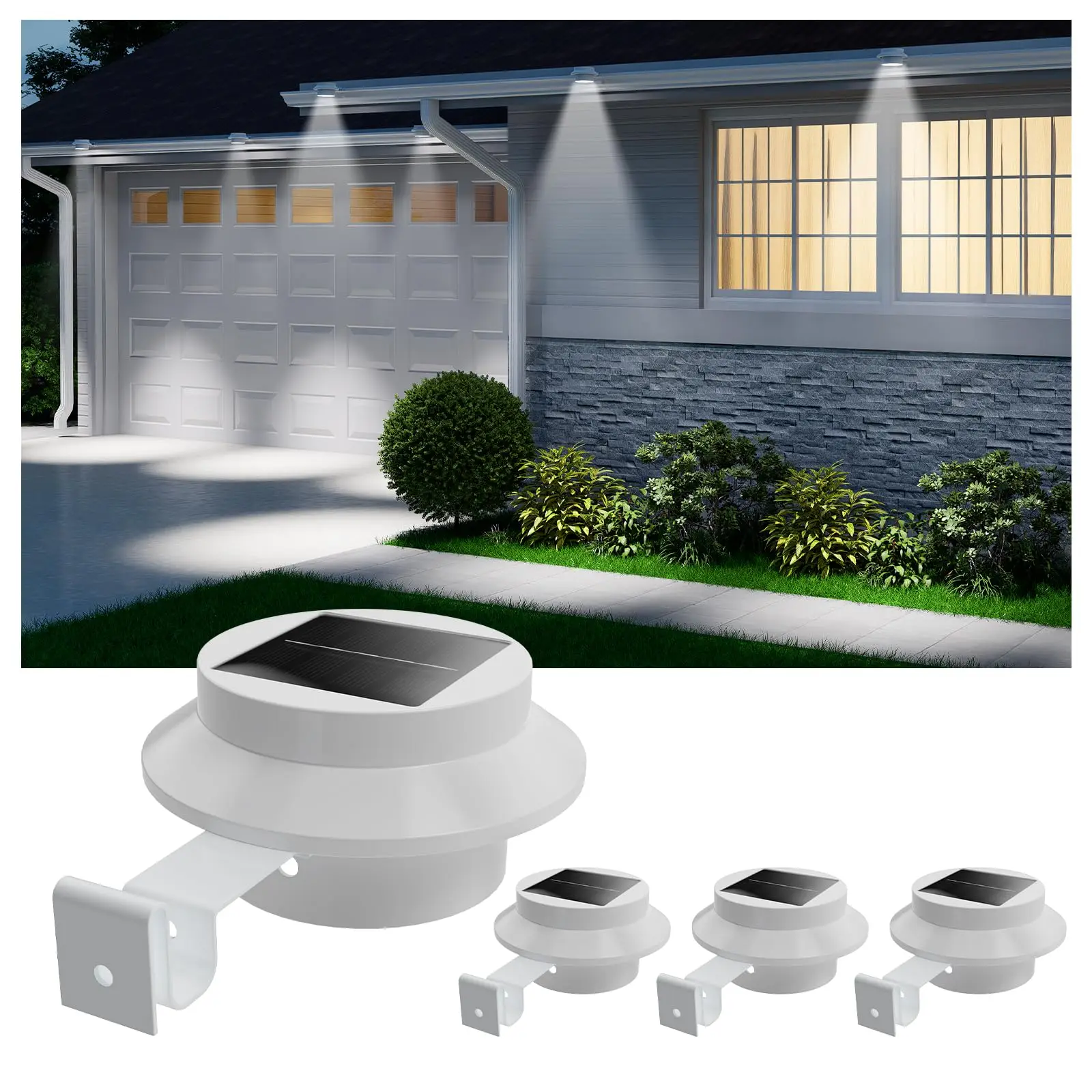 4PC Outdoor Solar Eaves Light 3 LED Solar Fence Lights Outdoor Waterproof Stair Lamp for Railing Wall Decks Garden Yard Lighting
4PC Outdoor Solar Eaves Light 3 LED Solar Fence Lights Outdoor Waterproof Stair Lamp for Railing Wall Decks Garden Yard Lighting