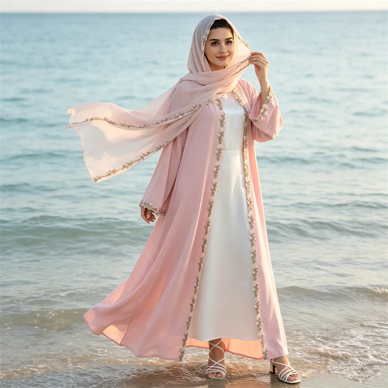 Embroidery Abaya Women Muslim Hijab Dress Ramadan Dubai Open Abayas Kimono Cardigan Eid Kebaya Caftan Marocain Femme Robe Gown
Embroidery Abaya Women Muslim Hijab Dress Ramadan Dubai Open Abayas Kimono Cardigan Eid Kebaya Caftan Marocain Femme Robe Gown