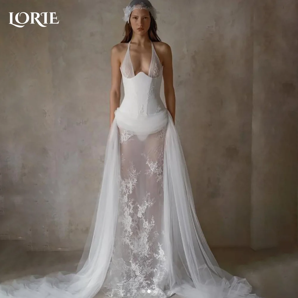 LORIE Satin Halter Wedding Dresses 3D Flowers A-Line Bridal Gown Slit Crepe Customized Pleat Party Gown 2026 vestido de noiva
LORIE Satin Halter Wedding Dresses 3D Flowers A-Line Bridal Gown Slit Crepe Customized Pleat Party Gown 2026 vestido de noiva