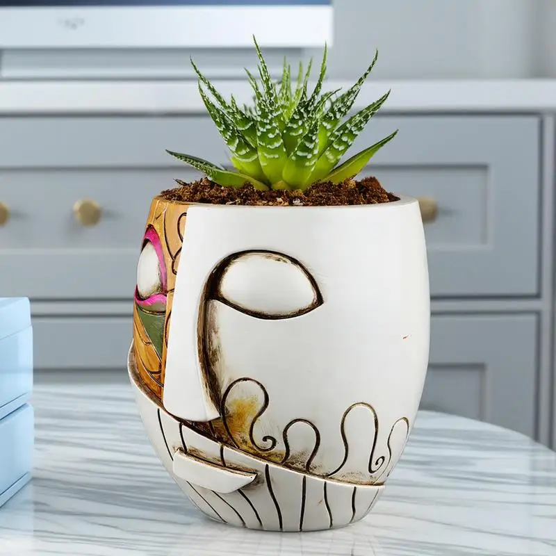 Abstract Face Flower Pot Resin Face Plant Holder Garden Green Plant Pot Face Flower Pot Head Planter Art Succulent Flower Pots
Abstract Face Flower Pot Resin Face Plant Holder Garden Green Plant Pot Face Flower Pot Head Planter Art Succulent Flower Pots