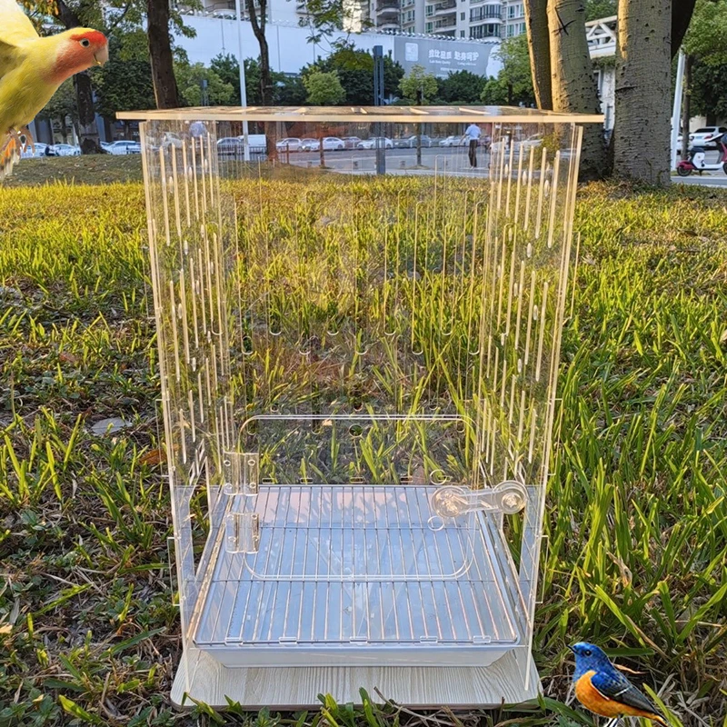 Acrylic Transparent Bird Cages Big Size Luxury Canaries Large Bird Cages Portable Parrot Breathable Birds Supplies Household 
Acrylic Transparent Bird Cages Big Size Luxury Canaries Large Bird Cages Portable Parrot Breathable Birds Supplies Household