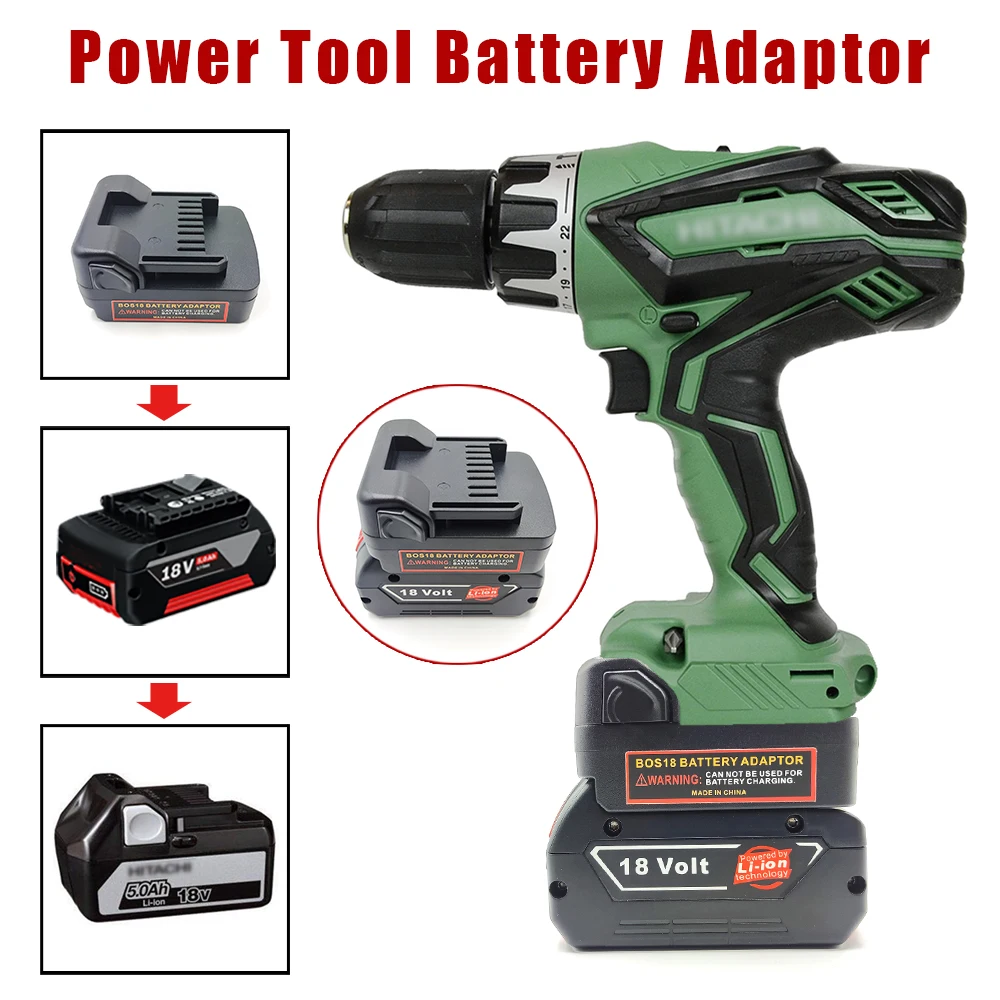 Battery Converter Adapter for Bosch 18V Lithium Batteries Converter Adapter for Hitachi &Hikoki Lithium Battery Power Tool Drill
Battery Converter Adapter for Bosch 18V Lithium Batteries Converter Adapter for Hitachi &Hikoki Lithium Battery Power Tool Drill