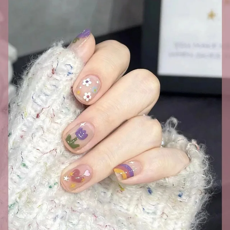 10Pcs /Set Full Cover False Nails Press on Nails Fake Nails Diy Pure Handmade Removable Coffee Tinged Purple Nude
10Pcs /Set Full Cover False Nails Press on Nails Fake Nails Diy Pure Handmade Removable Coffee Tinged Purple Nude