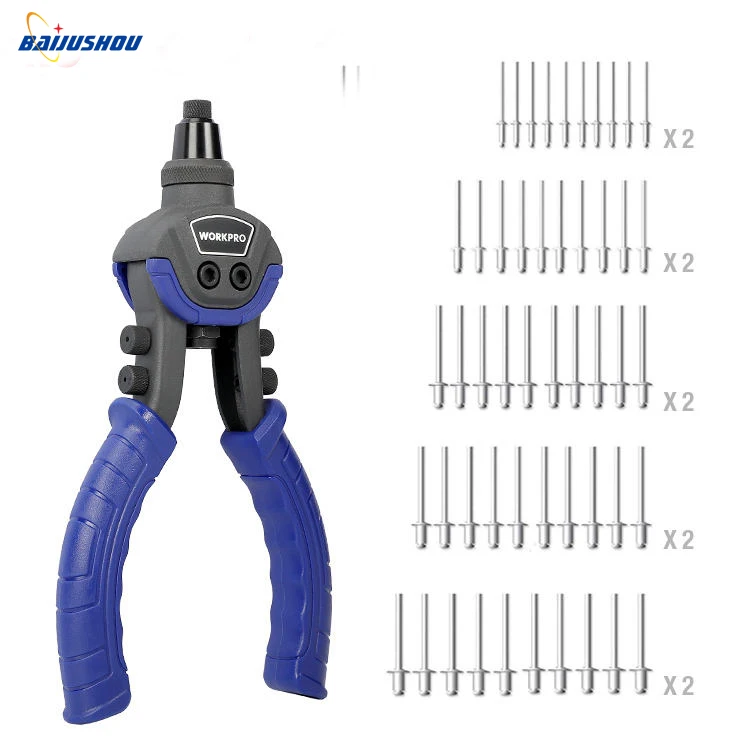 10"/254mm Hand Riveter Rivet Nut Guns Heavy Duty Rivet Gun 100-Piece Rivets Includedwith 5 Replaceable Nosepieces
10"/254mm Hand Riveter Rivet Nut Guns Heavy Duty Rivet Gun 100-Piece Rivets Includedwith 5 Replaceable Nosepieces