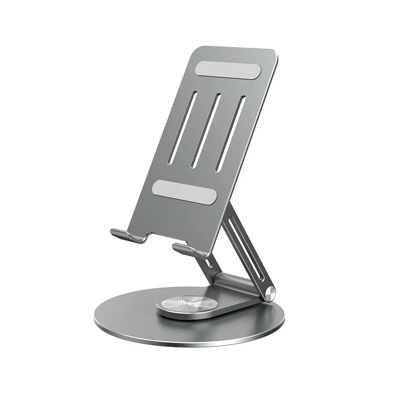 New desktop rotary folding aluminum mobile phone bracket can be rotated and adjusted.
New desktop rotary folding aluminum mobile phone bracket can be rotated and adjusted.