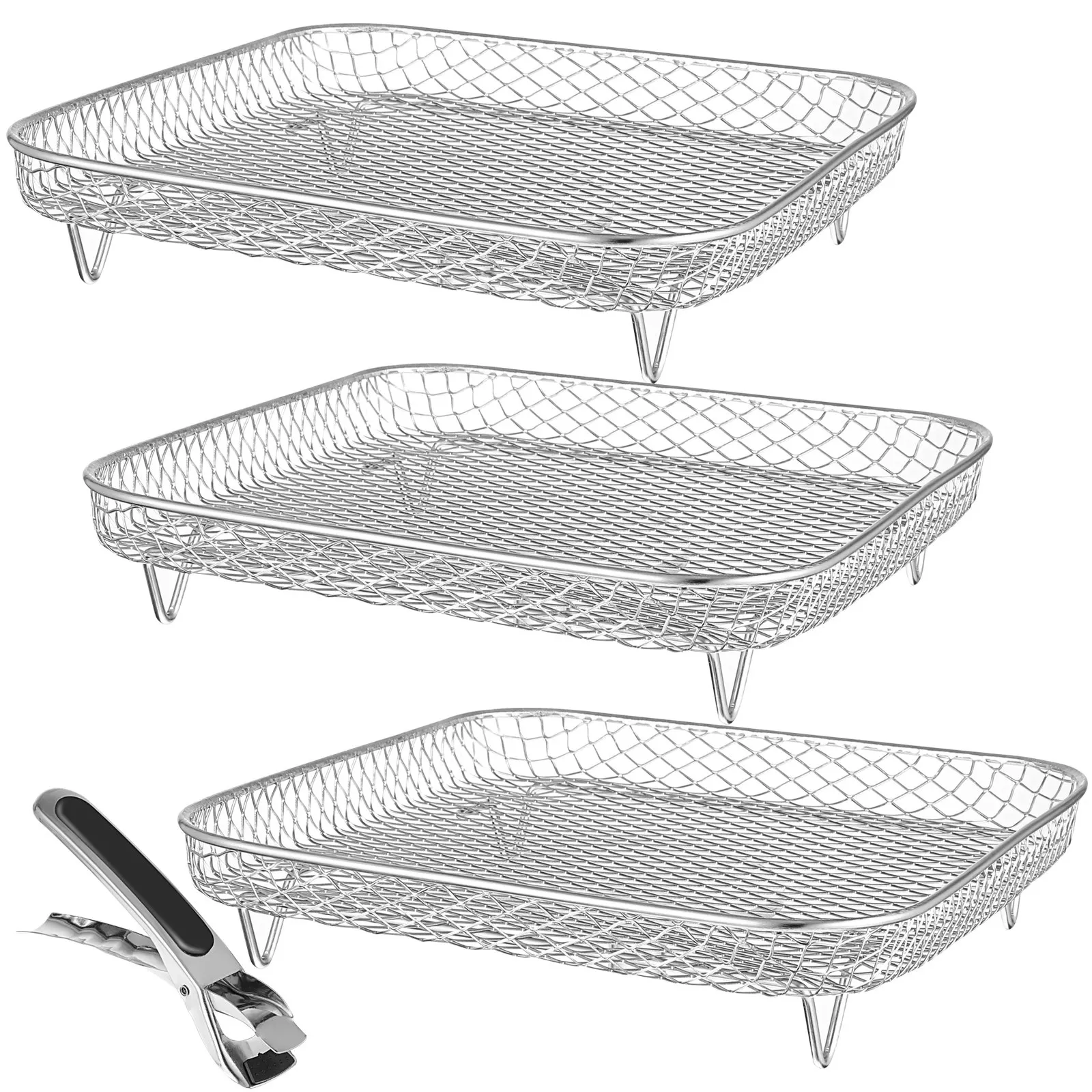 3Pcs Stainless Steel Air Fryer Racks Stackable Multi-Layer Dehydrator Mesh Rack for Kitchen Oven Accessories Air Fryer
3Pcs Stainless Steel Air Fryer Racks Stackable Multi-Layer Dehydrator Mesh Rack for Kitchen Oven Accessories Air Fryer