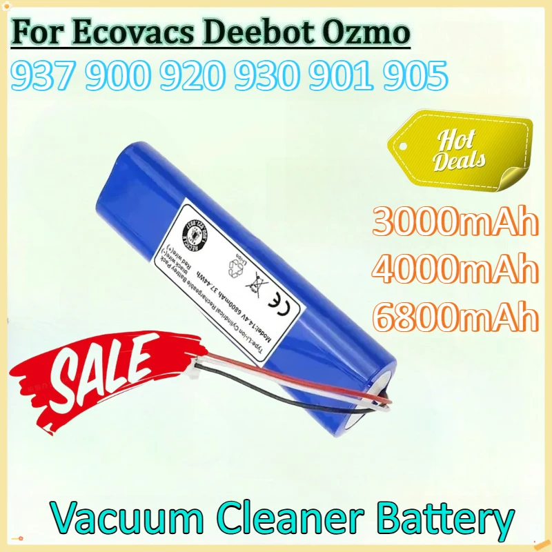 Новый аккумулятор для пылесоса 14,4 В 6800 мАч для Ecovacs Deebot Ozmo 937 900 920 930 901 905 N8 N8 Pro, сменный аккумулятор для робота
Новый аккумулятор для пылесоса 14,4 В 6800 мАч для Ecovacs Deebot Ozmo 937 900 920 930 901 905 N8 N8 Pro, сменный аккумулятор для робота