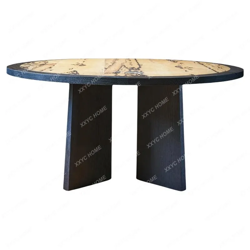 Lsandy wind solid wood dining table household old money wind round retro art creative table
Lsandy wind solid wood dining table household old money wind round retro art creative table