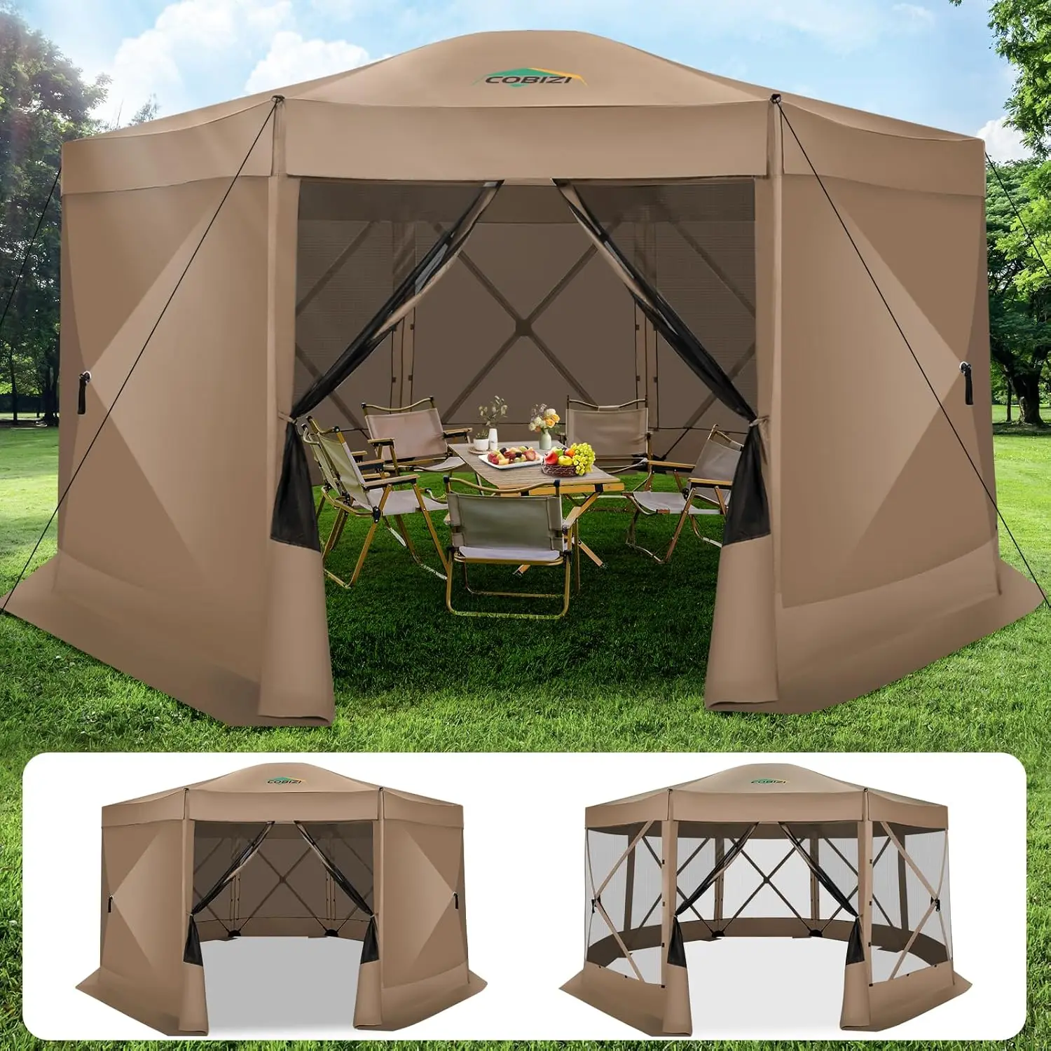 15x15FT Pop Up Gazebo Screen Tent Screen House for Camping Screen Room with Mosquito Netting Hub Tent Instant Screened Canopy
15x15FT Pop Up Gazebo Screen Tent Screen House for Camping Screen Room with Mosquito Netting Hub Tent Instant Screened Canopy