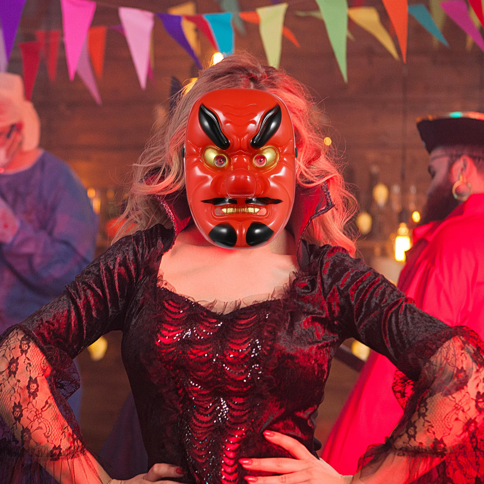 2 Pcs Traditional Japanese Drama Mask Japanese Samurai Masks For Adults Red Ghost Face Mask For Carnival Halloween Cosplay Props
2 Pcs Traditional Japanese Drama Mask Japanese Samurai Masks For Adults Red Ghost Face Mask For Carnival Halloween Cosplay Props