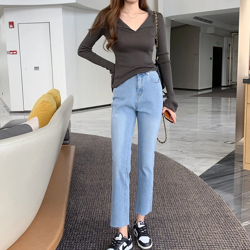 Girls summer straight jeans new loose and thin casual elastic rough edge nine-point pants simple classic fashion skin-friendly
Girls summer straight jeans new loose and thin casual elastic rough edge nine-point pants simple classic fashion skin-friendly