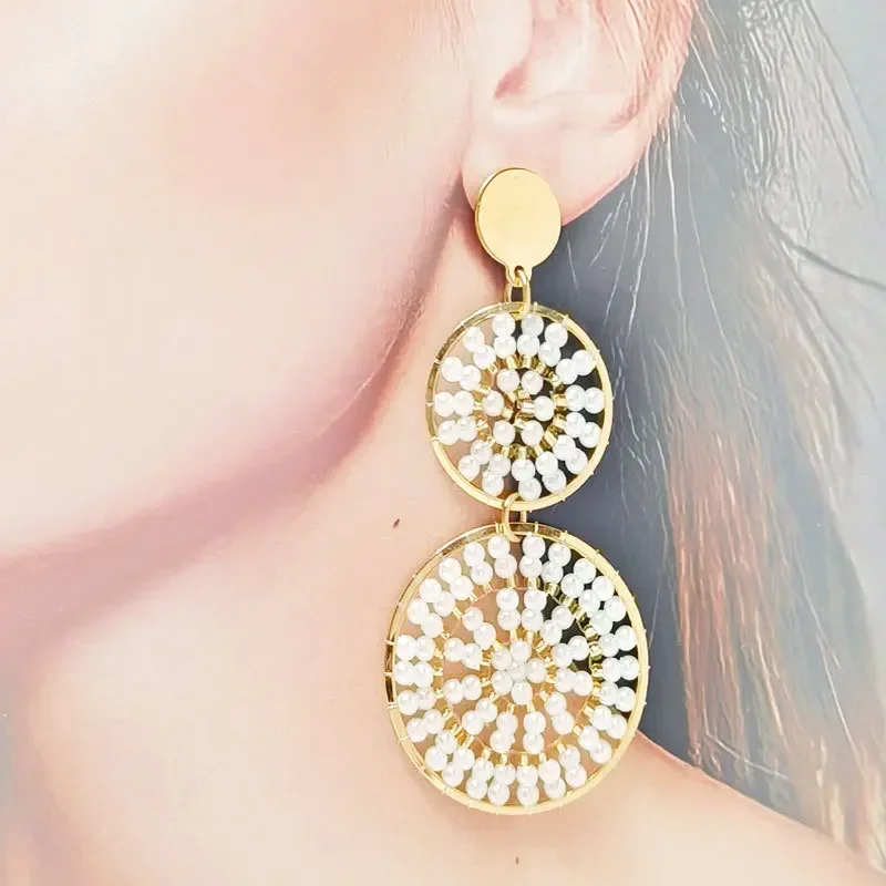 2025 Double-deck Circle Imitation Pearl Originality Hollow Out Hand Knitting Bohemia Beaded Earrings For Women
2025 Double-deck Circle Imitation Pearl Originality Hollow Out Hand Knitting Bohemia Beaded Earrings For Women