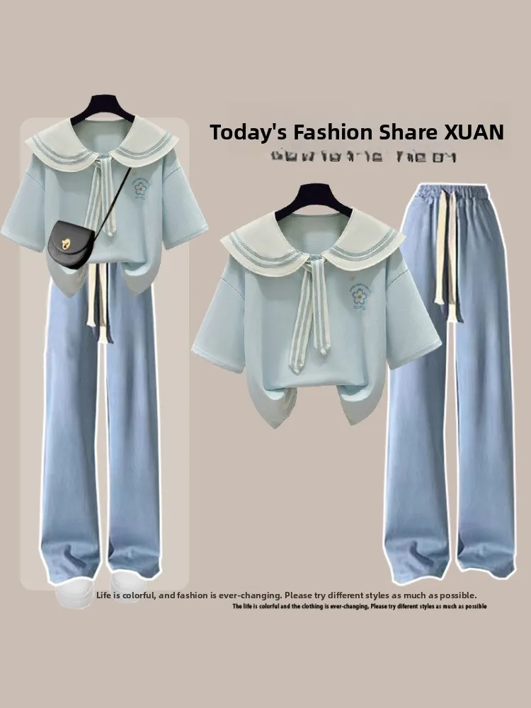 2026 New Summer Women's Navy Collar Short Sleeve Set Fashionable Girl Student Cotton Two-Piece Ensemble Chinese Brand Bingle
2026 New Summer Women's Navy Collar Short Sleeve Set Fashionable Girl Student Cotton Two-Piece Ensemble Chinese Brand Bingle