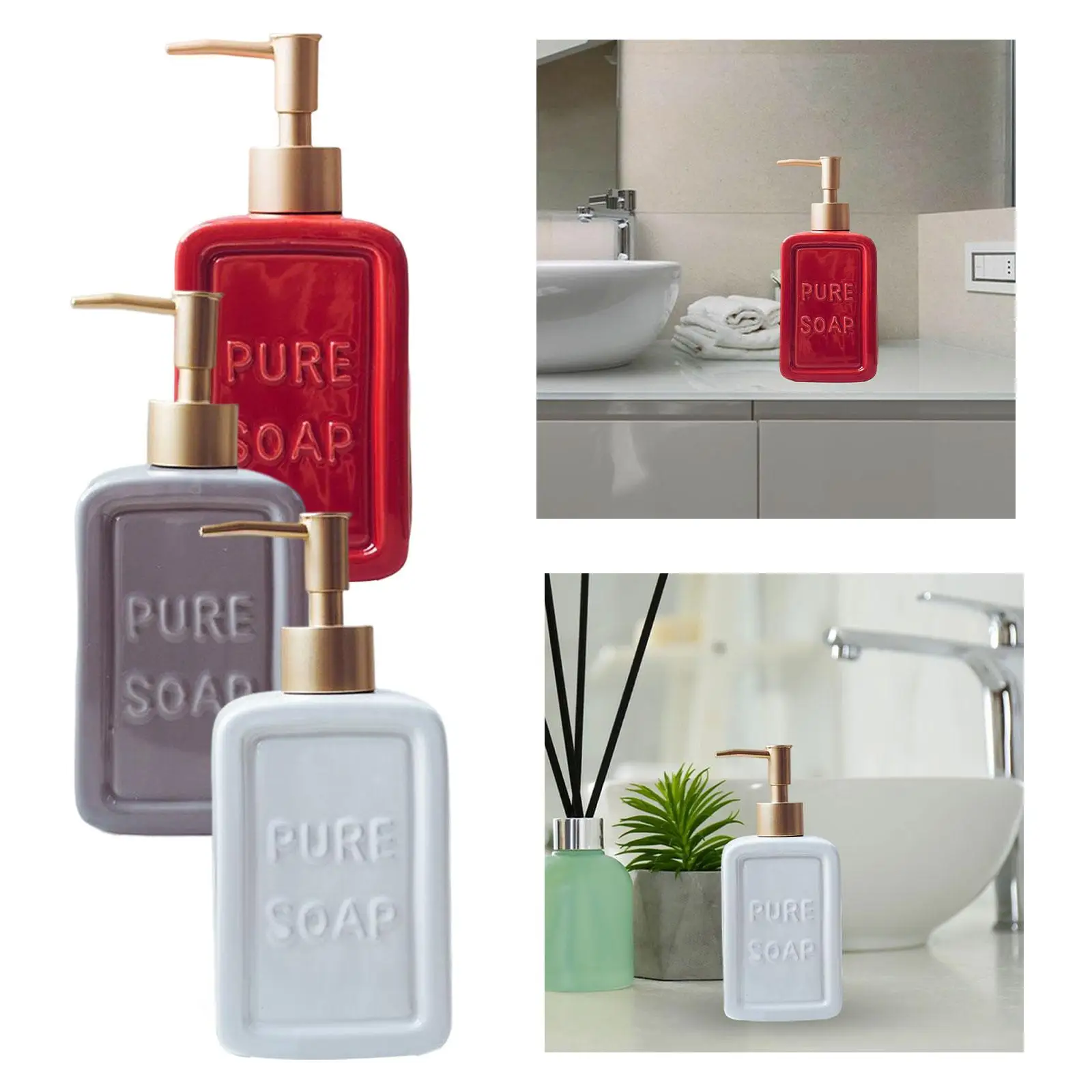 Ceramic Hand Soap Dispenser 475ml Refillable for Outdoor Body Wash Dish Soap
Ceramic Hand Soap Dispenser 475ml Refillable for Outdoor Body Wash Dish Soap