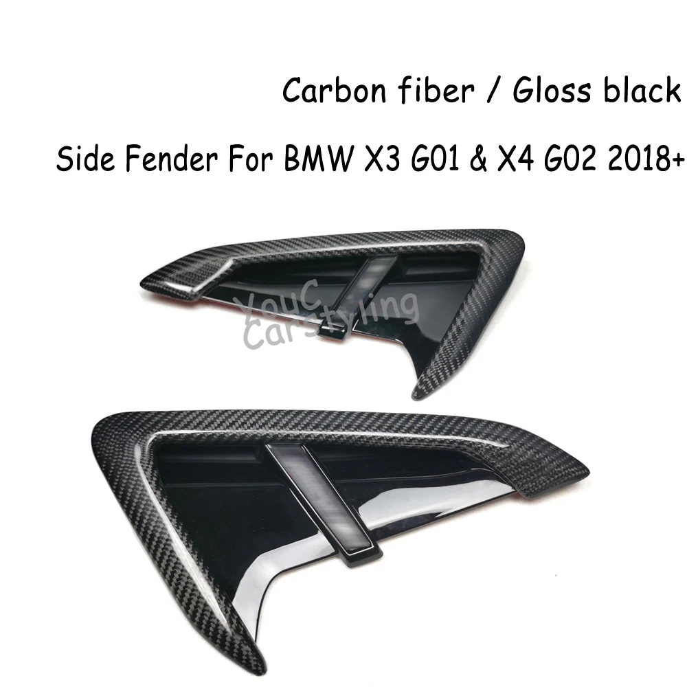 Real Carbon Fiber Side Fender Air Vents for BMW X3 X4 G01 G02 X3M X4M F97 F98 Outlet Trim Cover 2018+
Real Carbon Fiber Side Fender Air Vents for BMW X3 X4 G01 G02 X3M X4M F97 F98 Outlet Trim Cover 2018+