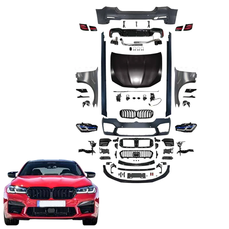 Новый комплект кузова для BMW F10/18, обновленный автомобильный бампер из полипропилена для BMW M5 2011-2017 года F10/18
Новый комплект кузова для BMW F10/18, обновленный автомобильный бампер из полипропилена для BMW M5 2011-2017 года F10/18