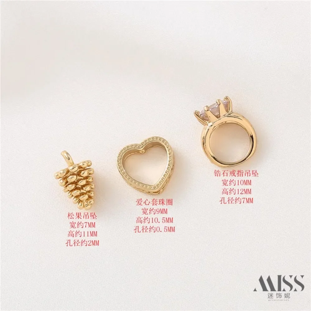 Plated 14K Color Gold Pine Cone Pendant with Zircon Ring Pendant DIY Bracelet Necklace Jewelry Bead Ring Accessories Material
Plated 14K Color Gold Pine Cone Pendant with Zircon Ring Pendant DIY Bracelet Necklace Jewelry Bead Ring Accessories Material
