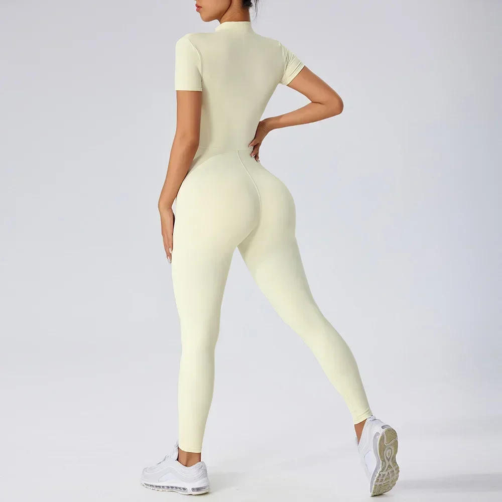Seamless Yoga Jumpsuits Sports Fitness Hip-lifting Tight Short Sleeve Zipper One-piece Workout Gym Leggings Sportswear for Women
Seamless Yoga Jumpsuits Sports Fitness Hip-lifting Tight Short Sleeve Zipper One-piece Workout Gym Leggings Sportswear for Women