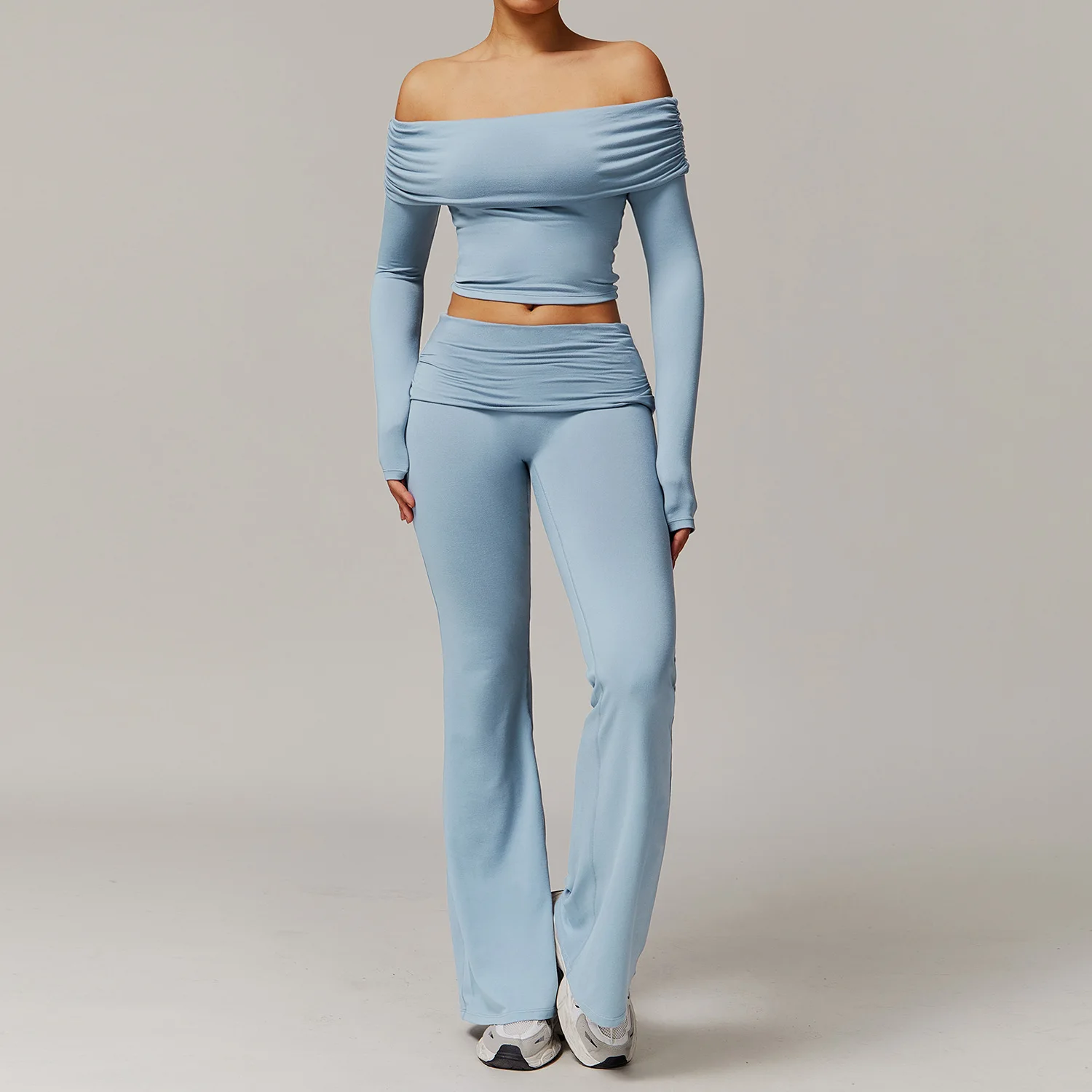 Sexy One Shoulder Yoga Set Casual Women's Workout Sportswear Gym Fitness Long Sleeve Crop Top High Waist Flare Pants Sports Suit
Sexy One Shoulder Yoga Set Casual Women's Workout Sportswear Gym Fitness Long Sleeve Crop Top High Waist Flare Pants Sports Suit