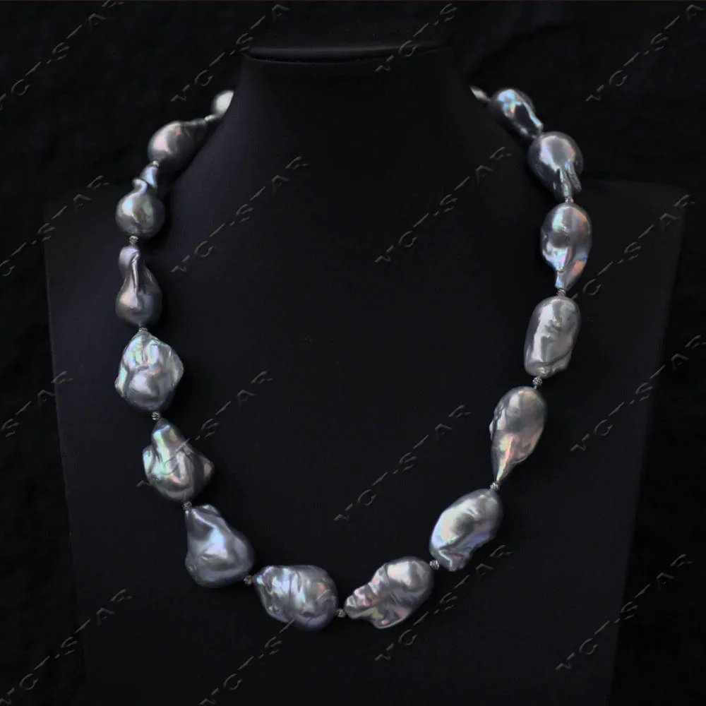 MTC·STAR Set 18'' 25mm Gray Drop Baroque Keshi Reborn Pearl Necklace Bracelet Honey Pot CZ (Z14442)
MTC·STAR Set 18'' 25mm Gray Drop Baroque Keshi Reborn Pearl Necklace Bracelet Honey Pot CZ (Z14442)