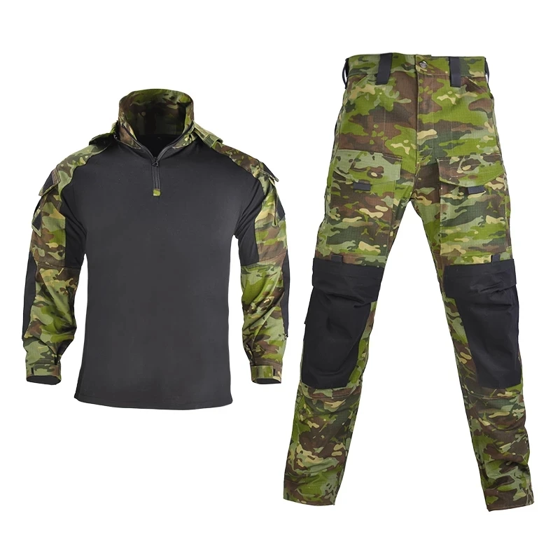 Hooded Tactical Suit Camo Uniform Military Shirt + Pants Army CS Shooting Training Combat Sport Hiking Shirts with Pads
Hooded Tactical Suit Camo Uniform Military Shirt + Pants Army CS Shooting Training Combat Sport Hiking Shirts with Pads