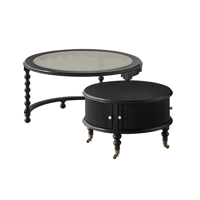 CX retro solid wood coffee table living room home combination coffee table small apartment black high-end, round table
CX retro solid wood coffee table living room home combination coffee table small apartment black high-end, round table