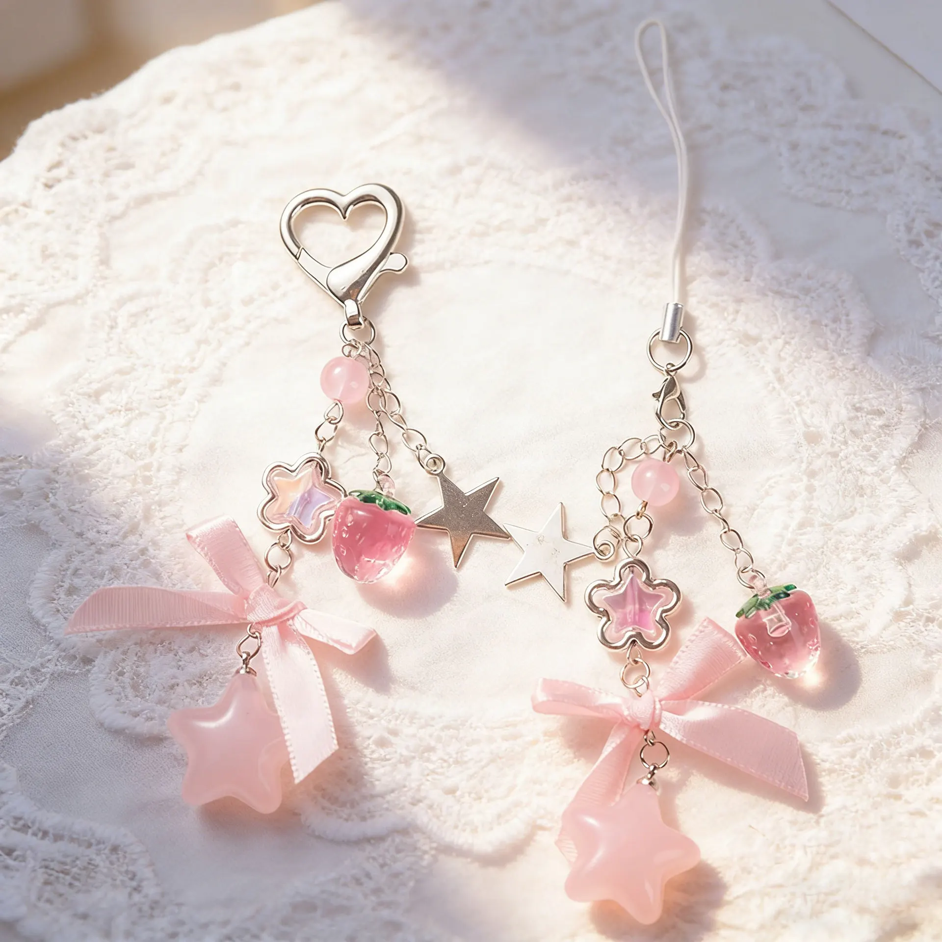 Wholesale 24pcs Pretty Pink Star Pendent Phone Straps for Iphone Accessories Charm Bow Phone Keychain Straps Lanyards Bulk
Wholesale 24pcs Pretty Pink Star Pendent Phone Straps for Iphone Accessories Charm Bow Phone Keychain Straps Lanyards Bulk