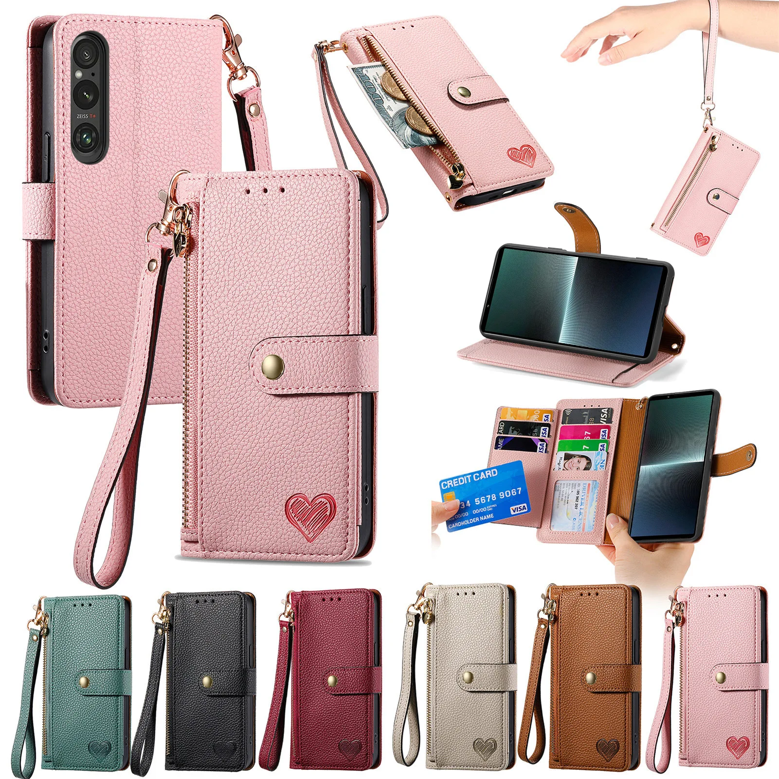Suitable for Sony Xperia 1VI love flip cover strap, Sony 10V mobile phone case, anti-drop and card-inserting protection shell
Suitable for Sony Xperia 1VI love flip cover strap, Sony 10V mobile phone case, anti-drop and card-inserting protection shell