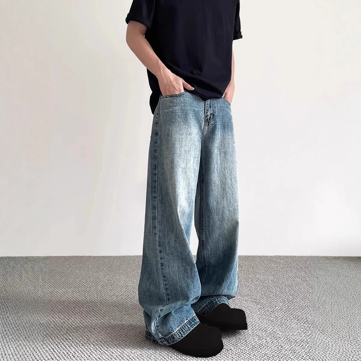 Long Pants Distressed Blue Jeans Straight Versatile Wide-leg Korean Loose Casual Solid Simple All-matching Fashionable
Long Pants Distressed Blue Jeans Straight Versatile Wide-leg Korean Loose Casual Solid Simple All-matching Fashionable