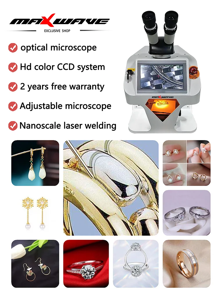 MAXWAVE Portable Desktop Silver Gold YAG Pulse 150W Mini CCD Jewelry Welding Fiber Laser Welder Machine
MAXWAVE Portable Desktop Silver Gold YAG Pulse 150W Mini CCD Jewelry Welding Fiber Laser Welder Machine