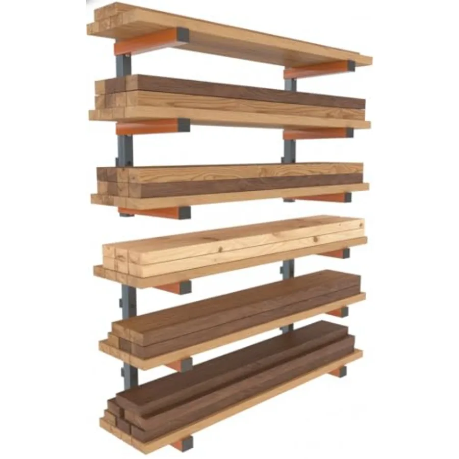 Lumber Storage Rack for Garage Organization - 2 Pack of 3 Level Wall Mount Wood Rack - PBR-0315
Lumber Storage Rack for Garage Organization - 2 Pack of 3 Level Wall Mount Wood Rack - PBR-0315