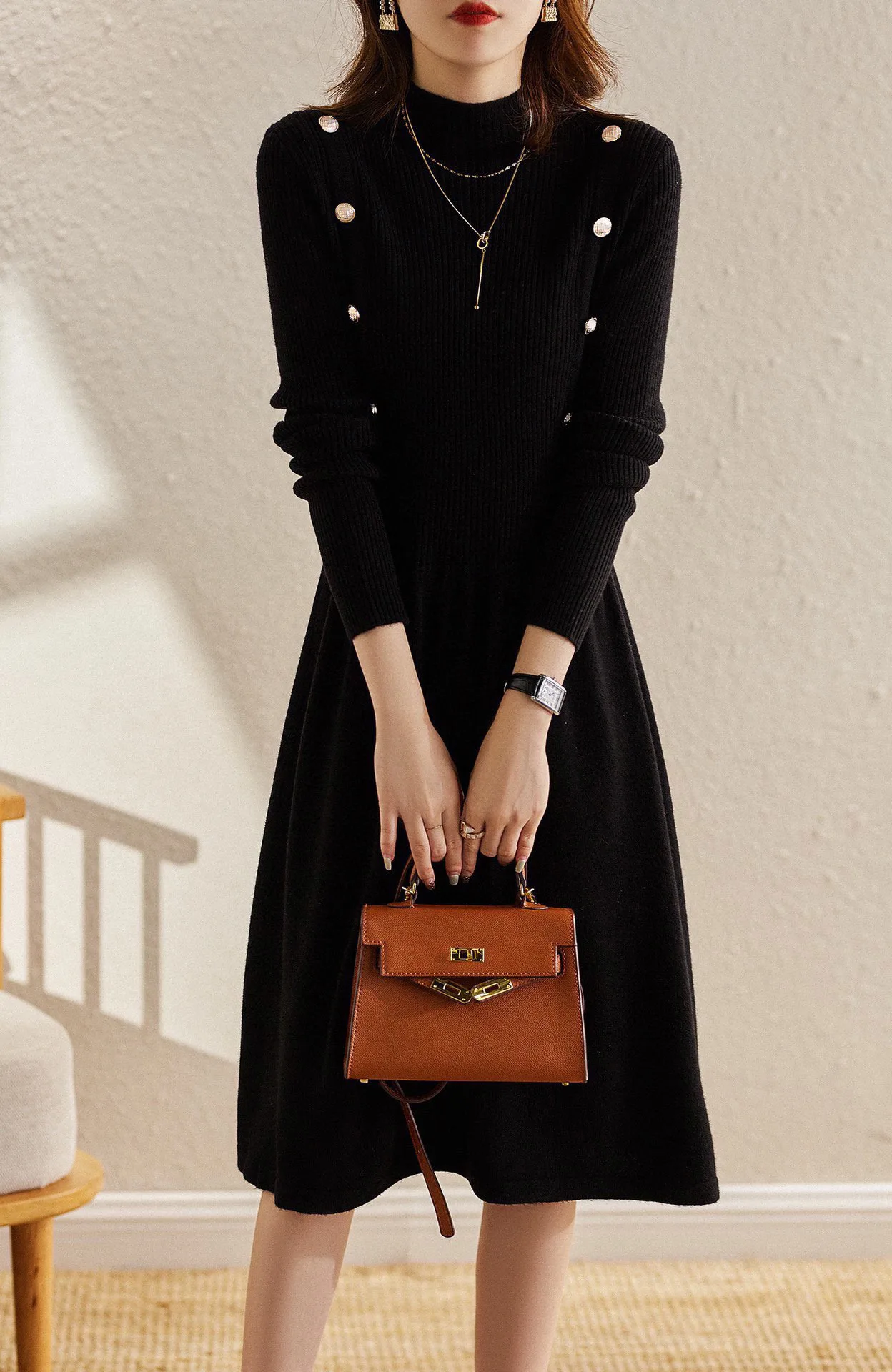 Winter And 2023 New Autumn Women's ClothingSunken Stripe Slimming Wool Dress 1018
Winter And 2023 New Autumn Women's ClothingSunken Stripe Slimming Wool Dress 1018