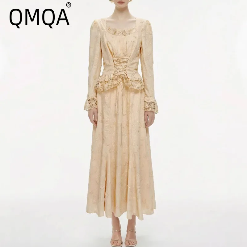 QMQA Fashion Women's Elegant Embroidered 2 Piece Set Lace-up Spliced Long Sleeve Top High Waist Skirts 2026 Spring Sets QM1180
QMQA Fashion Women's Elegant Embroidered 2 Piece Set Lace-up Spliced Long Sleeve Top High Waist Skirts 2026 Spring Sets QM1180