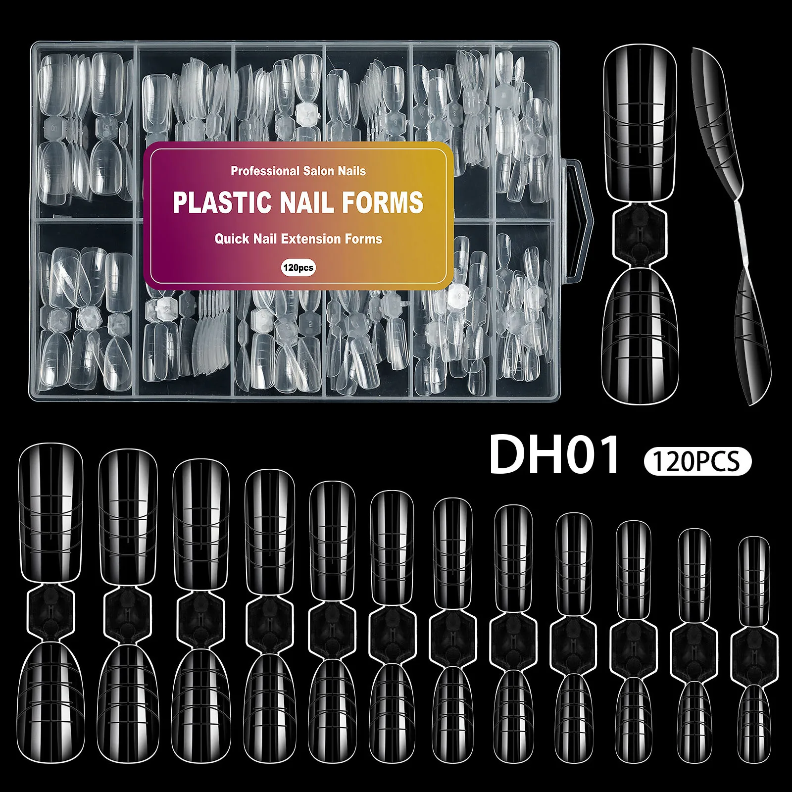 120pcs Quick Building Nails Mold Set Double-Side Dual Forms Full Cover Almond Square Coffin Nail Extension DIY Manicure Tools
120pcs Quick Building Nails Mold Set Double-Side Dual Forms Full Cover Almond Square Coffin Nail Extension DIY Manicure Tools