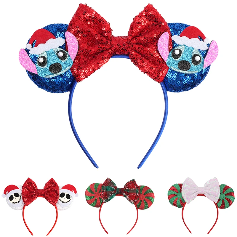 Рождественский аксессуар для волос Диснея, бант с блестками, мультяшный узор для вышивки, украшение для подарка на праздник, обручи для волос для родителей и детей
Рождественский аксессуар для волос Диснея, бант с блестками, мультяшный узор для вышивки, украшение для подарка на праздник, обручи для волос для родителей и детей