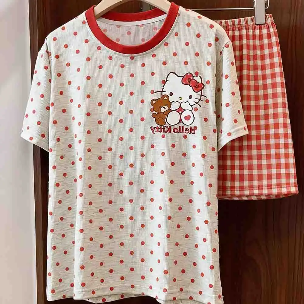 Sanrio Cute Hello Kitties Women's Sleepwear 2-Piece Set Home Clothes Sleepwear Soft and Comfortable Sleepwear Fashion New Style
Sanrio Cute Hello Kitties Women's Sleepwear 2-Piece Set Home Clothes Sleepwear Soft and Comfortable Sleepwear Fashion New Style