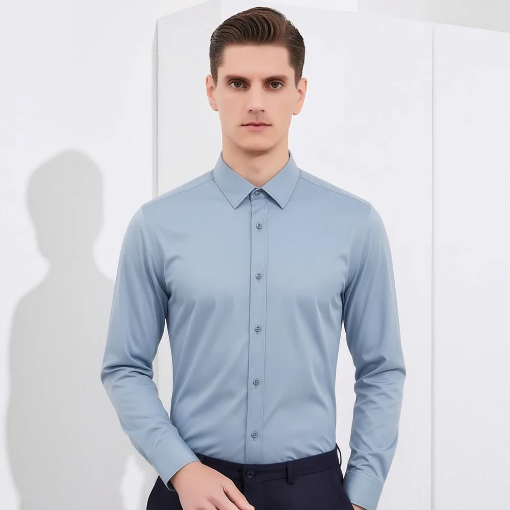 Men's Business Non-Iron Shirt 4-Way Stretch Solid Formal Dress Shirt without Pocket Wrinkle-Free Breathable Slim Fit Long Sleeve
Men's Business Non-Iron Shirt 4-Way Stretch Solid Formal Dress Shirt without Pocket Wrinkle-Free Breathable Slim Fit Long Sleeve