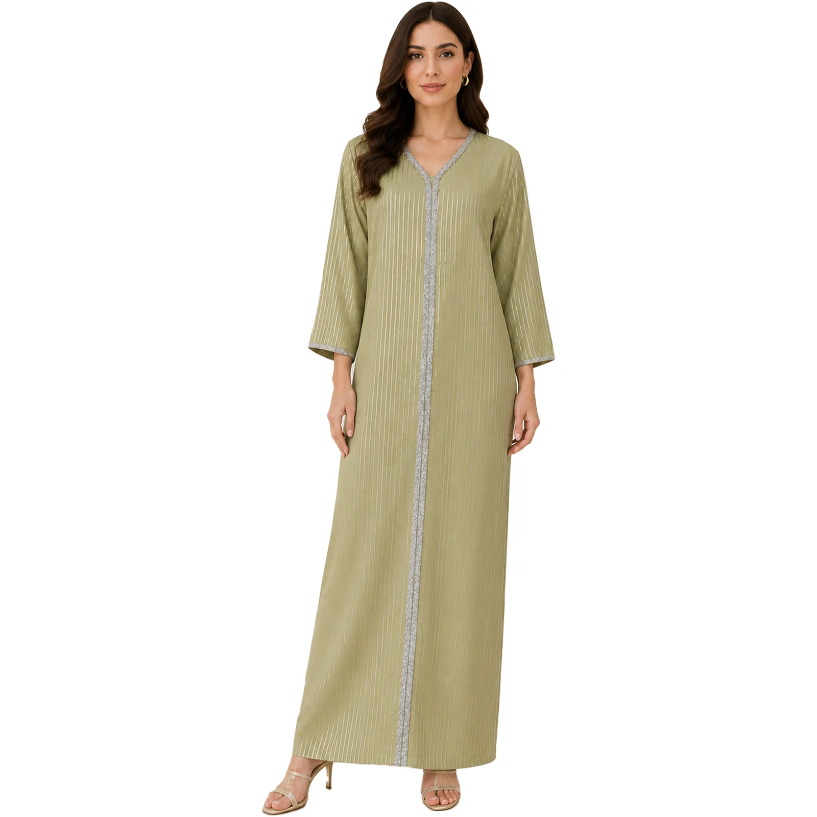 Aiyu Nuex Women's Traditional Dresses and Abayas Beaded Ribbon Abaya Woman Vertical Stripes Long Loose Kaftan
Aiyu Nuex Women's Traditional Dresses and Abayas Beaded Ribbon Abaya Woman Vertical Stripes Long Loose Kaftan