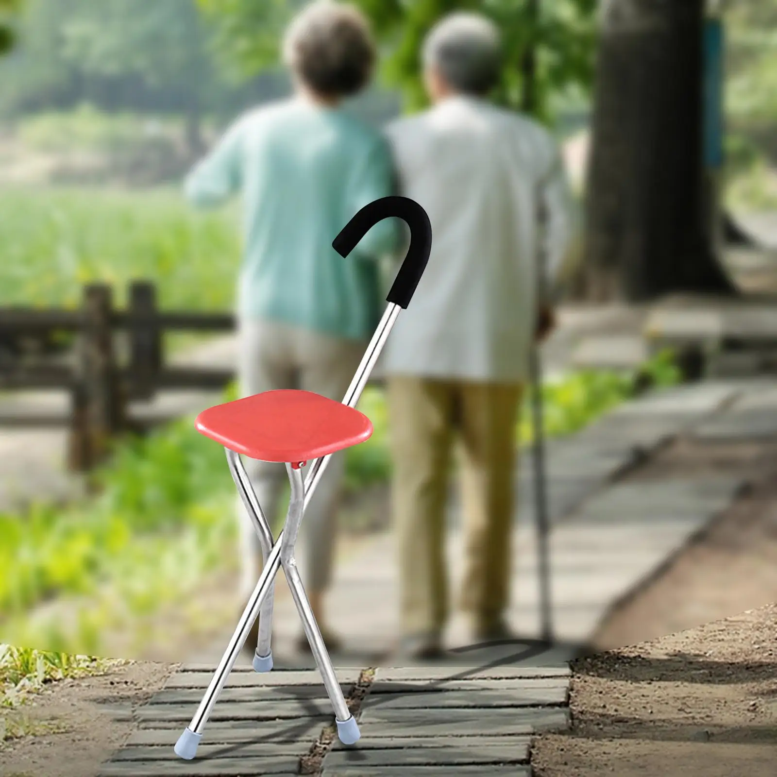 Folding Cane Seat Anti Slip Supports up to 260kg Foldable Comfortable Handle Crutch Chair for Seniors Elderly
Folding Cane Seat Anti Slip Supports up to 260kg Foldable Comfortable Handle Crutch Chair for Seniors Elderly