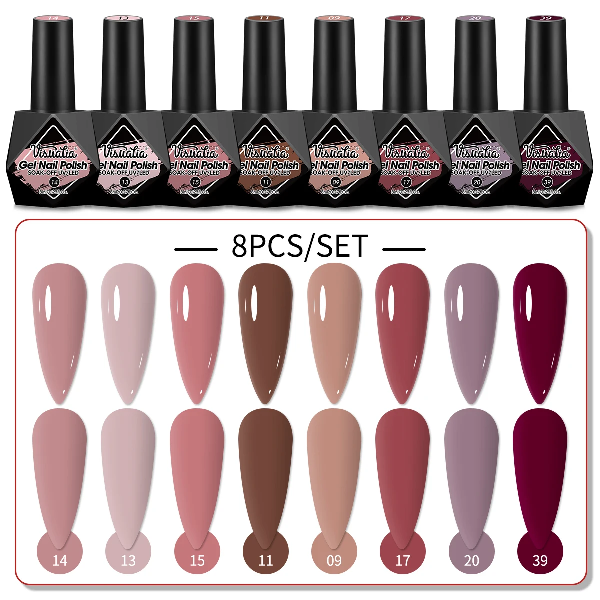 8pcs Gel Nail Polish Set, Glitter Sequin Semi-Permanent Soak-Off LED UV Gel Nail Polish, DIY Nail Art Starter Kit
8pcs Gel Nail Polish Set, Glitter Sequin Semi-Permanent Soak-Off LED UV Gel Nail Polish, DIY Nail Art Starter Kit