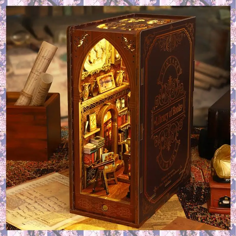 T84C-DIY Book Nook 3D Wooden Puzzle Bookend Kit For Bookshelf Decor, With Light Model Kits For Adults
T84C-DIY Book Nook 3D Wooden Puzzle Bookend Kit For Bookshelf Decor, With Light Model Kits For Adults