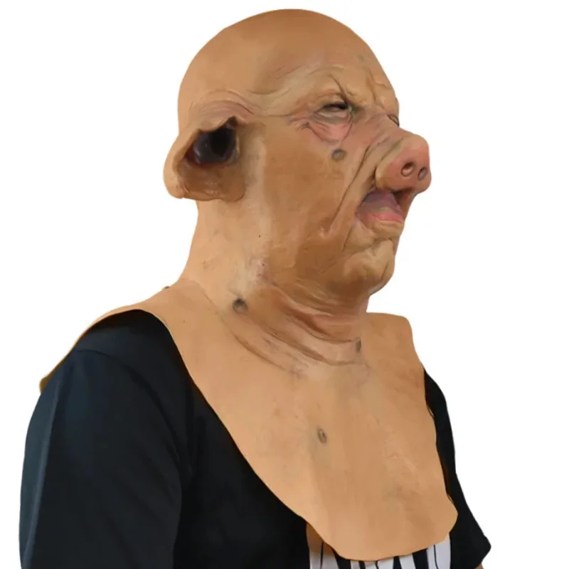Pig Full Latex Mask Horror Creepy Wrinkle Face Mask With Neck Full Head Halloween Party Carnival Props Mask For Face FashionCosl
Pig Full Latex Mask Horror Creepy Wrinkle Face Mask With Neck Full Head Halloween Party Carnival Props Mask For Face FashionCosl