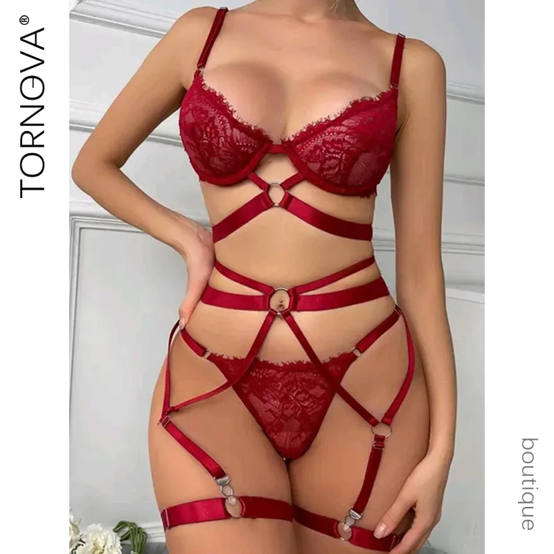 Tornova New Style Sexy Lingerie Panty Garters Ring Buckle Bandage Hot Skinny Embroidery Interesting Erotic Private Underwear Set
Tornova New Style Sexy Lingerie Panty Garters Ring Buckle Bandage Hot Skinny Embroidery Interesting Erotic Private Underwear Set