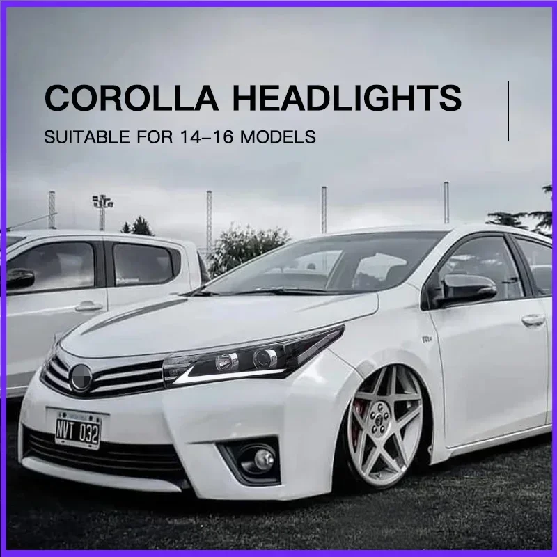 Автомобильные светодиодные фары в сборе для Toyota Corolla 2011-2016, автоматические противотуманные фары DRL, стоп-сигнал, указатель поворота, Plug and Play
Автомобильные светодиодные фары в сборе для Toyota Corolla 2011-2016, автоматические противотуманные фары DRL, стоп-сигнал, указатель поворота, Plug and Play