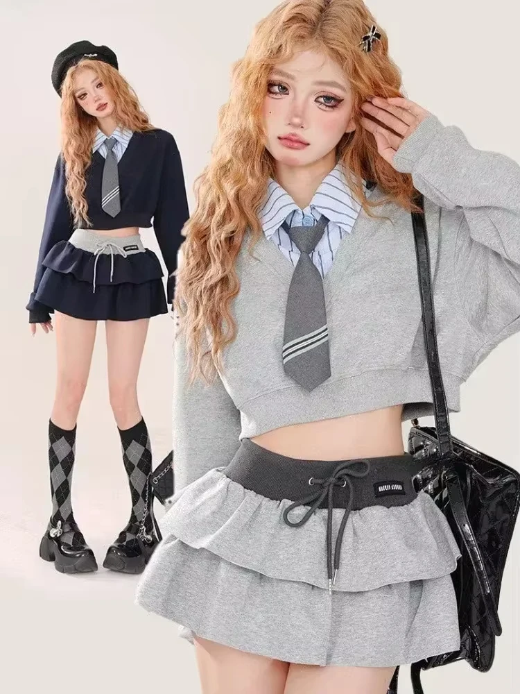 2024 Autumn Y2k Vintage Two Piece Set Women Slim Casual Retro Cake Mini Skirt Suit Female Korean Fashion Elegant Skirt Set New
2024 Autumn Y2k Vintage Two Piece Set Women Slim Casual Retro Cake Mini Skirt Suit Female Korean Fashion Elegant Skirt Set New