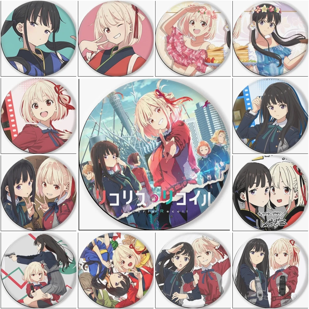 58mm Anime Lycoris Recoil Nishikigi Chisato Inoue Takina Cosplay COSTUME Badge Pin SPTE Tinplate Brooch Prop Xmas Gift
58mm Anime Lycoris Recoil Nishikigi Chisato Inoue Takina Cosplay COSTUME Badge Pin SPTE Tinplate Brooch Prop Xmas Gift