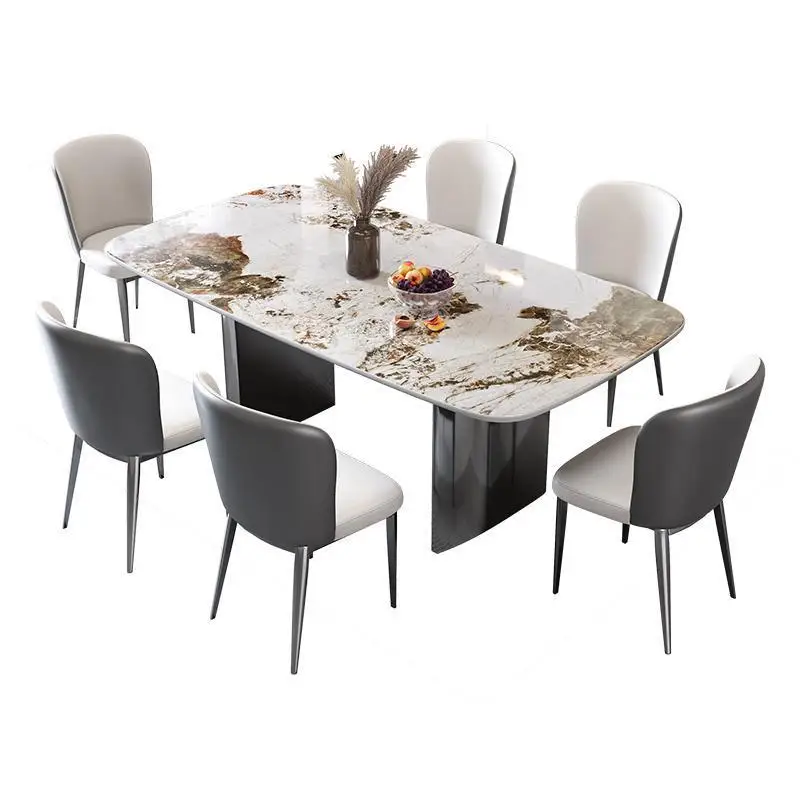 Italian light luxury rock slab dining table and chair combination, household size restaurant rectangular table
Italian light luxury rock slab dining table and chair combination, household size restaurant rectangular table