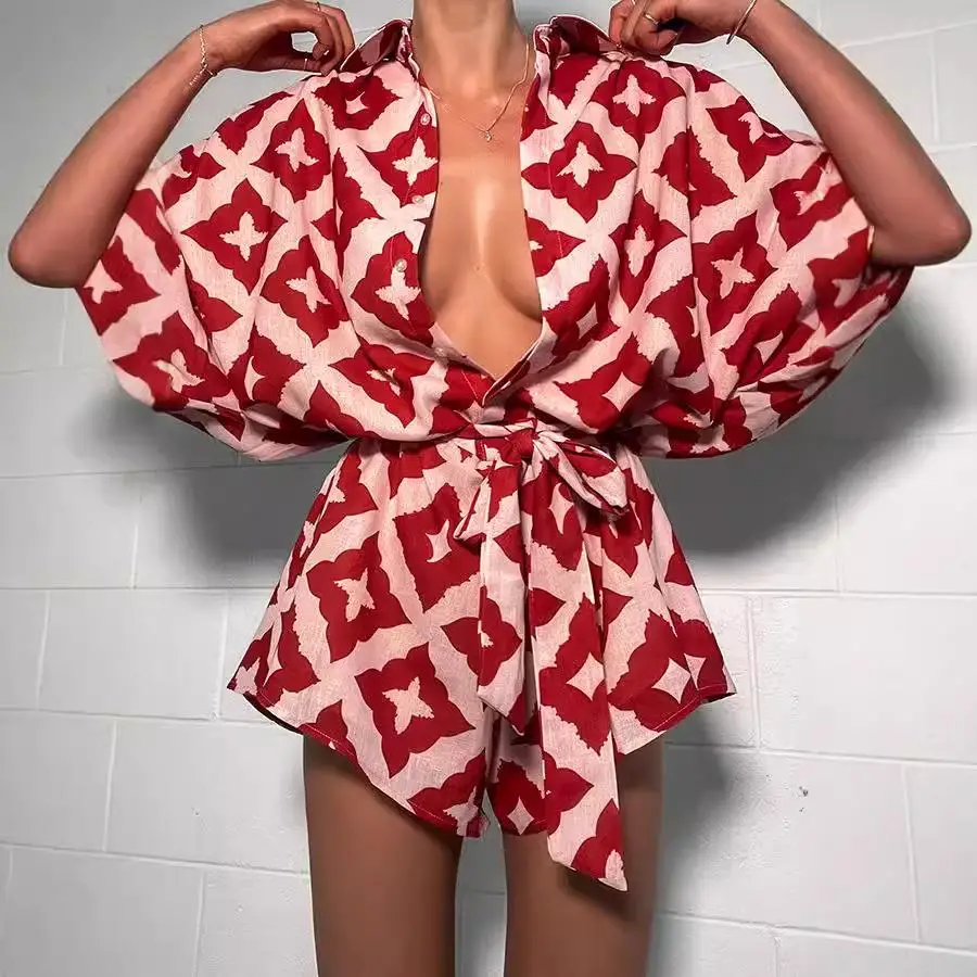 Women's Printed Strap Jumpsuit orts Low Waist Five-Quarter Length Other Fabric Ladies Faion Autumn Collection
Women's Printed Strap Jumpsuit orts Low Waist Five-Quarter Length Other Fabric Ladies Faion Autumn Collection