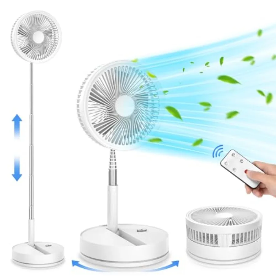 Portable Foldable Rechargeable Oscillating Fan - 8.6" 8000mah Battery Operated USB C Small Fan Remote Quiet Table Desk Fan Fold
Portable Foldable Rechargeable Oscillating Fan - 8.6" 8000mah Battery Operated USB C Small Fan Remote Quiet Table Desk Fan Fold