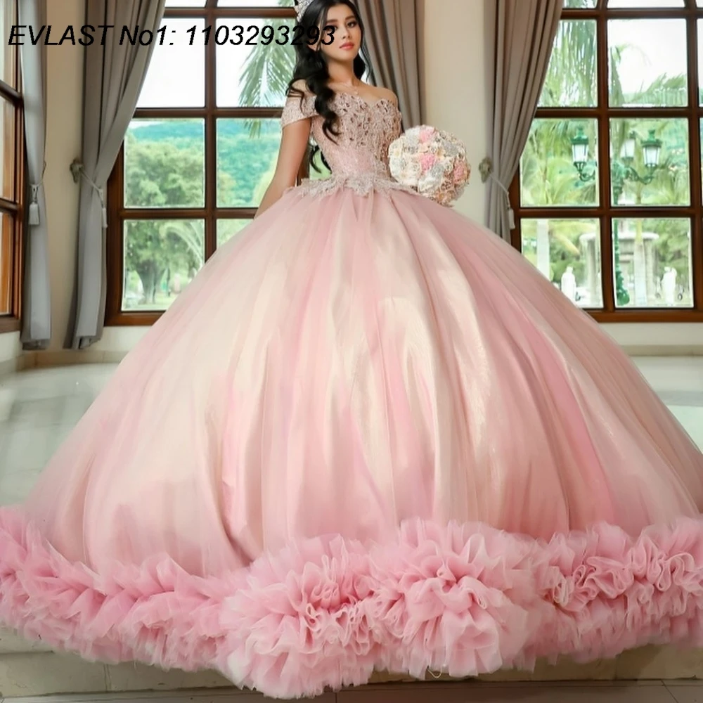EVLAST индивидуальное розовое бальное платье 2025 года, платье Quinceanera, кружевная аппликация, многоуровневый корсет с бисером, Sweet 16, Vestidos De 15 Anos E1Q893
EVLAST индивидуальное розовое бальное платье 2025 года, платье Quinceanera, кружевная аппликация, многоуровневый корсет с бисером, Sweet 16, Vestidos De 15 Anos E1Q893